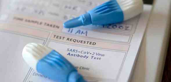 Lancets to prick the tip of the finger are pictured, part of an antibody test kit.