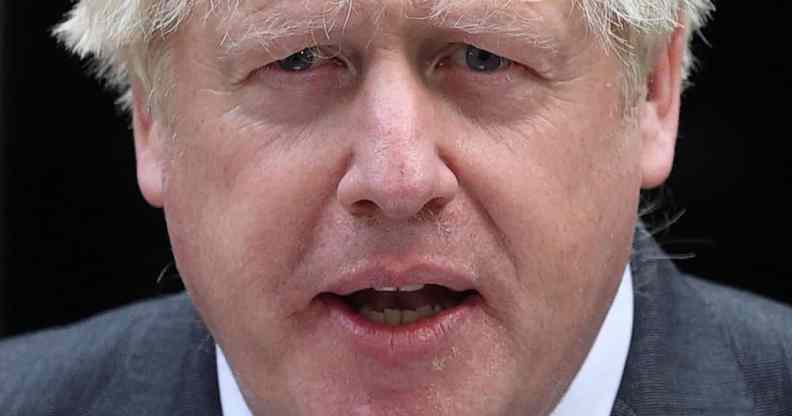 A close-up of Boris Johnson's face