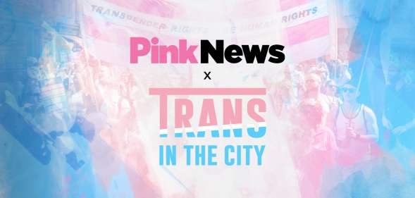 A graphic of PinkNews' collaboration with Trans in The City