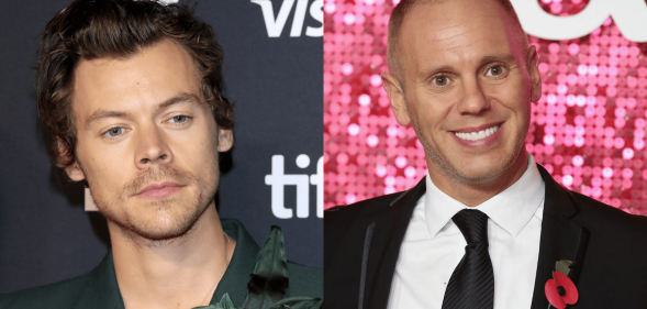 Photos of Harry Styles and Rob Rinder, both in suits