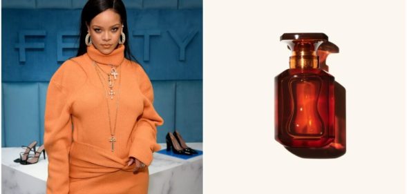 Rihanna's sold-out Fenty Beauty perfume is back in stock. (Dimitrios Kambouris/Getty Images & Fenty Beauty)