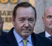 US actor Kevin Spacey is photographed as he leaves leaves a federal courthouse in New York