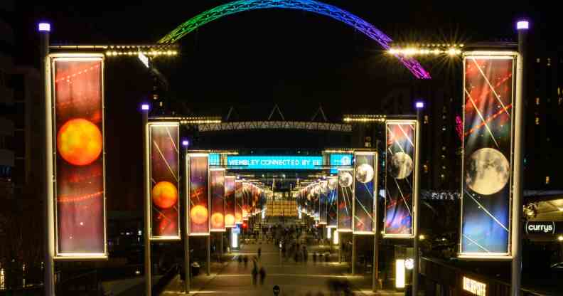 Wembley Stadium rainbow coloured arch