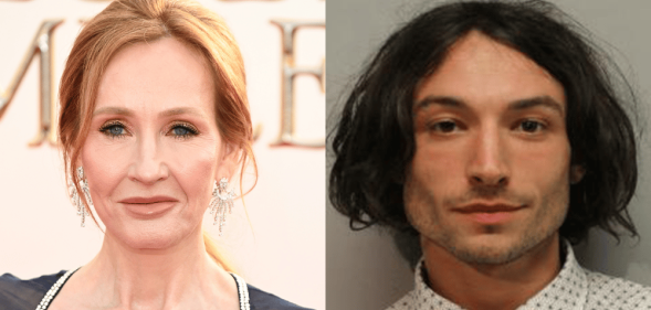 JK Rowling and Ezra Miller