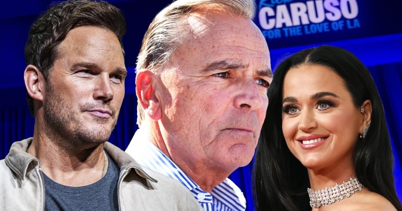 Chris Pratt, Rick Caruso and Katy Perry