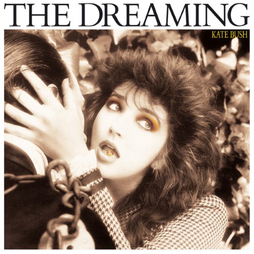 Kate Bush passing a key in her mouth to Houdini in the album artwork for her album The Dreaming.