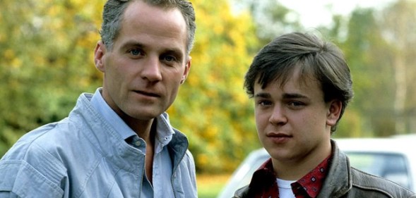 A still from Eastenders showing gay characters Colin Russell and Barry Clark - played by Michael Cashman and Gary Hailes