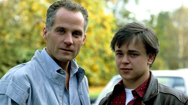 A still from Eastenders showing gay characters Colin Russell and Barry Clark - played by Michael Cashman and Gary Hailes