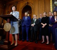 Sen. Susan Collins (R-ME) speaks at a bill enrollment ceremony for the Respect for Marriage Act at the U.S. Capitol Building