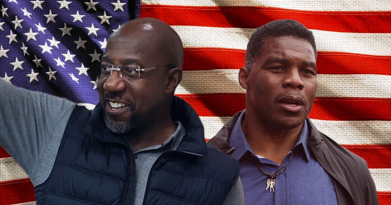Herschel Walker and Raphael Warnock