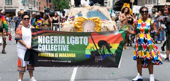 Nigerian LGBTQ Collective taking part at the Pride March in New York City.