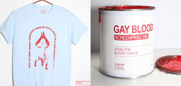 T-shirt made from special ink infused with gay men's blood