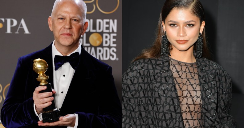 2023 Golden Globe winners. Ryan Murphy (L) and Zendaya (R). (Getty)