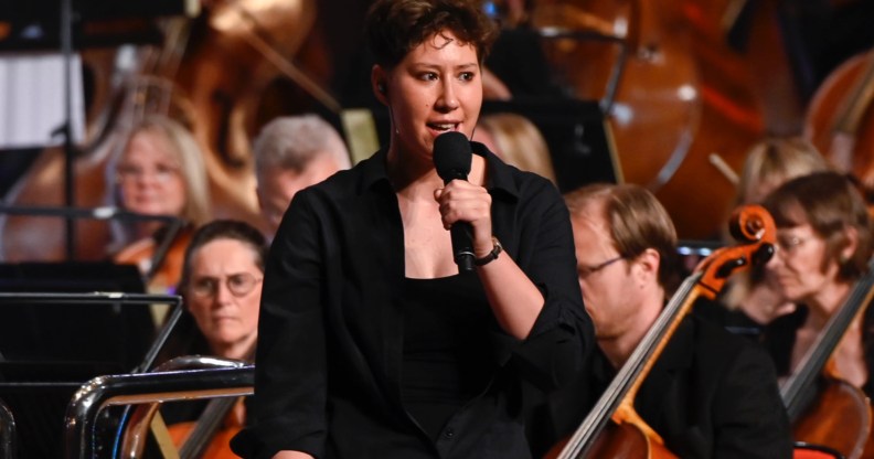 Birmingham Poet Laureate Jasmine Gardosi performs. (James Watkins)