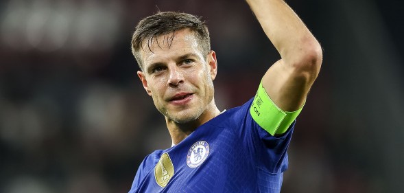 Chelsea captain César Azpilicueta raises fist during a match