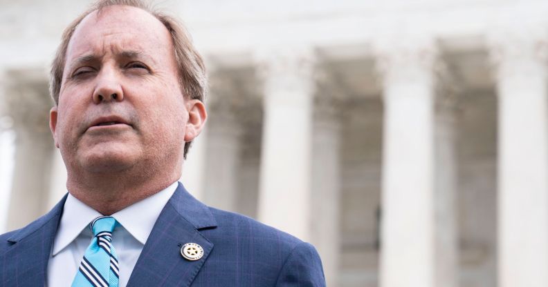 Ken Paxton speaks in front of Congress.