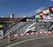 Graffiti outside Southampton's stadium.