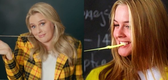 Alicia Silverstone reenacts Cher pulling gum. (Rakuten/Paramount Pictures)