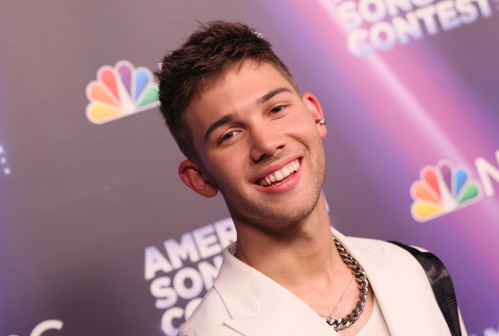 Singer Grant Noche on a red carpet for American Song Contest