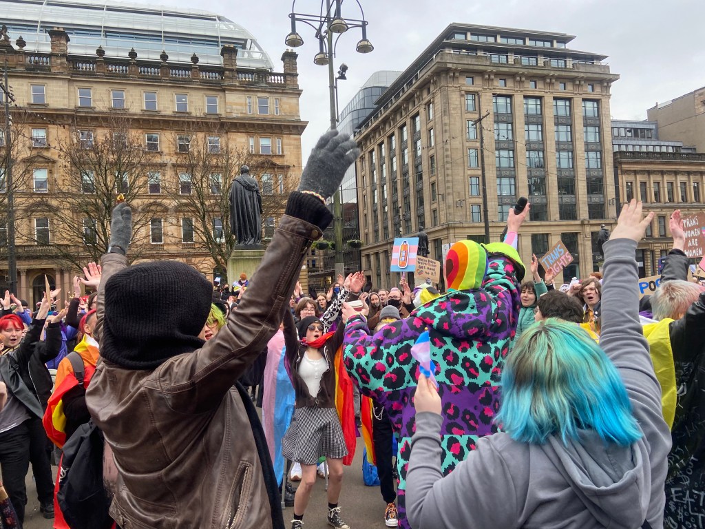 protesters do YMCA