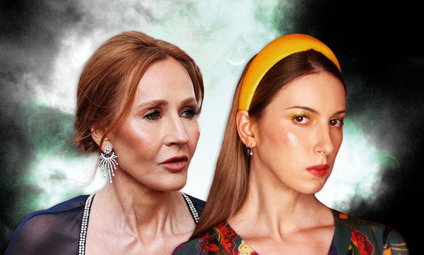 A photoshopped image of Natalie Wynn next to JK Rowling.