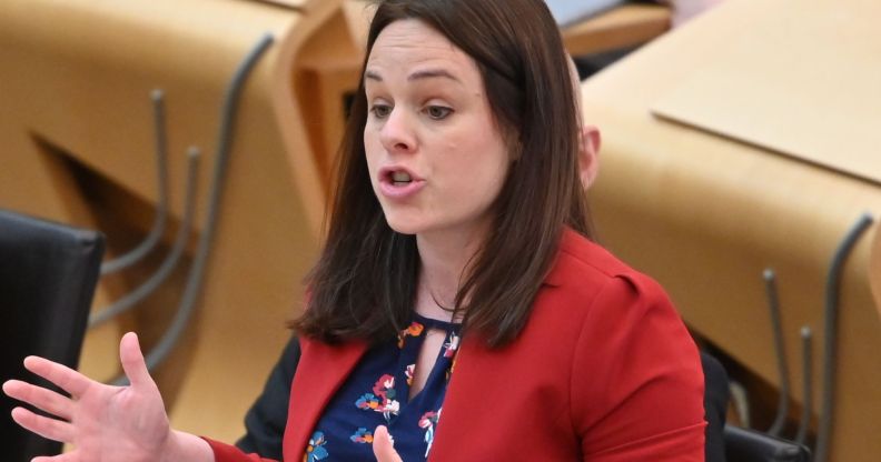 Kate Forbes speaking in Scottish Parliament.