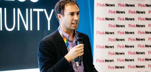 Accenture director speaks at a PinkNews Business Community event