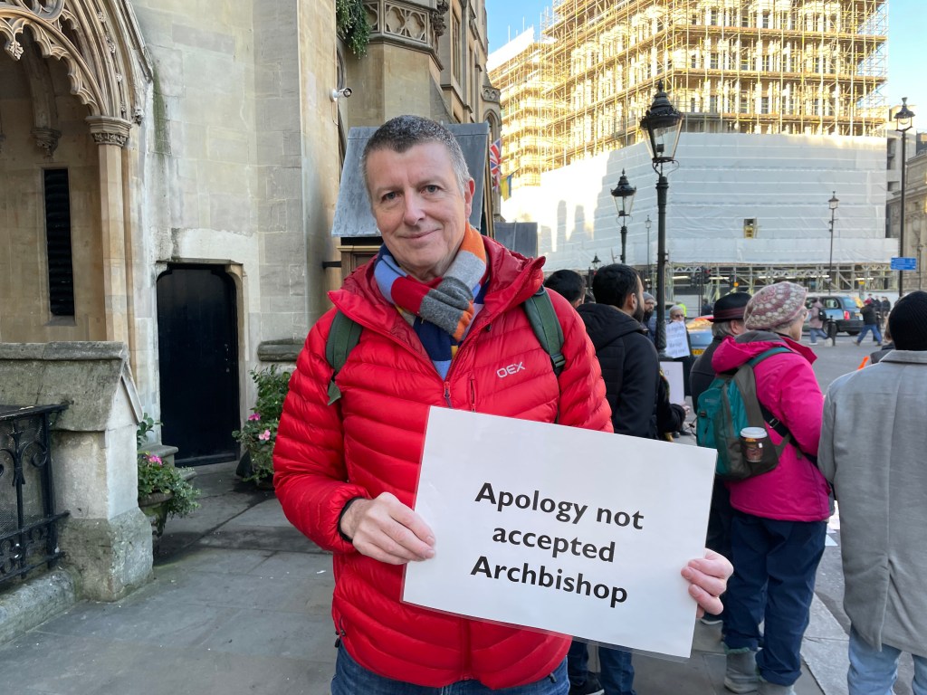 Barry Snelgrove at the C of E same-sex protest