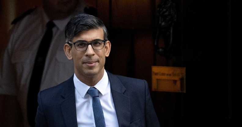 A photo of prime minister Rishi Sunak leaving 10 Downing Street