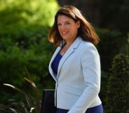 Conservative MP Caroline Nokes arrives for the weekly Cabinet meeting at Downing Street.