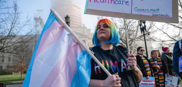 Trans rights protesters in Kentucky