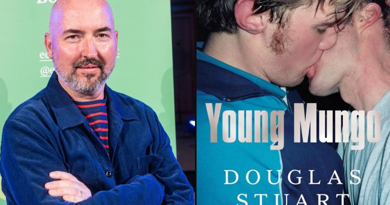 On the left, author Douglas Stuart. On the right, the front cover of his book Young Mungo.