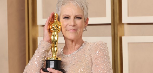 Jamie Lee Curtis with her Oscar.