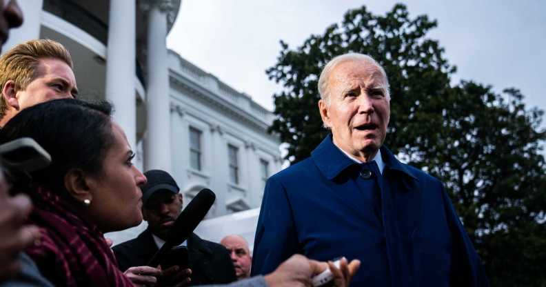 Joe Biden outside White House