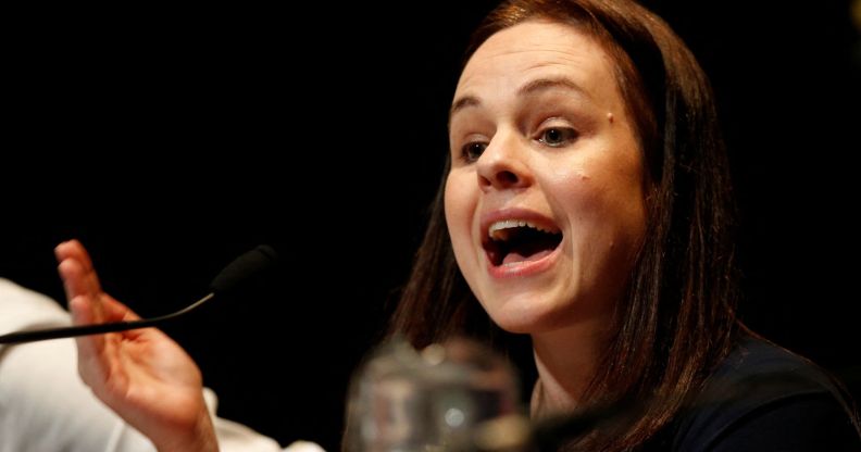 Kate Forbes speaking during an SNP leadership debate.