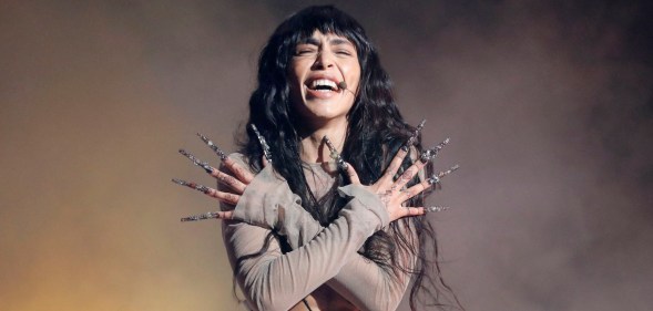 Swedish singer Loreen (Lorine Talhaoui) performs singing her song "Tattoo" during the Melodifestivalen song contest at Friends Arena in Stockholm, Sweden, on March 11, 2023. - Loreen won Melodifestivalen and will represent Sweden in the Eurovision Song Contest in Liverpool in May 2023.