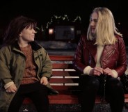 Sigrid Kandal Husjord as Ebba (left) and with Ola Hoemsnes Sandum as Ariel (right) in the Oscar-nominated short film Night Ride.