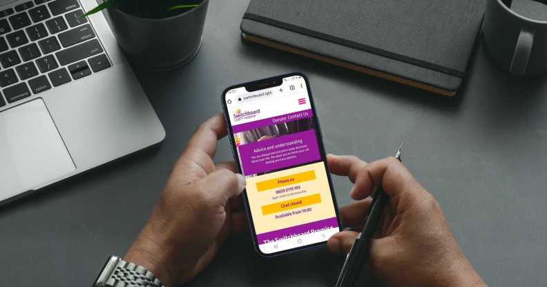 Switchboard website on phone