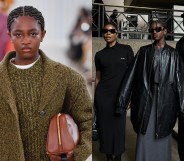 Zaya Wade on the runway (L) and Zaya Wade with parents Gabrielle Union and Dwyane