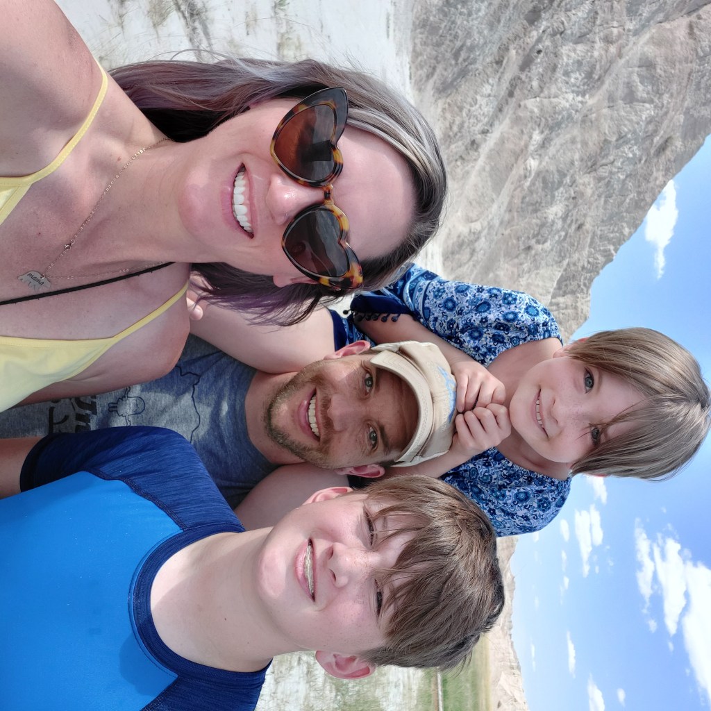 Amber. her husband and their two children