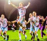 On Trans Day of Visibility, all-trans masc side TRUK United made football history against a cis men's team. ( Lucy Copsey)