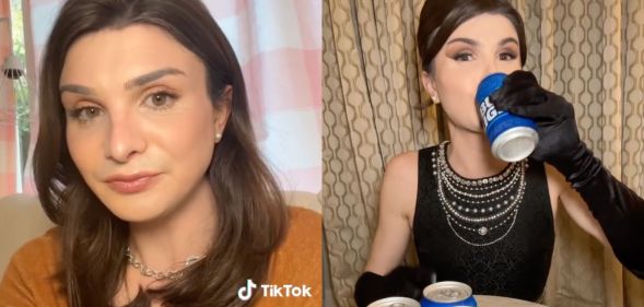 Stills from Dylan Mulvaney's TikTok response to her Bud Light campaign.