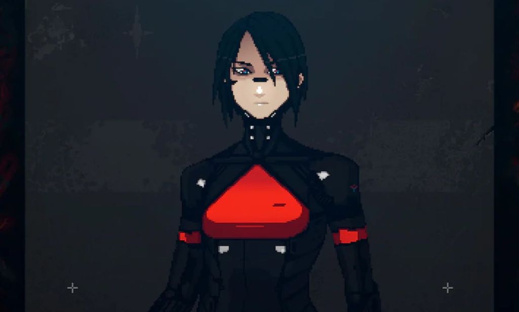 A pixel-art drawing of Elster from Signalis