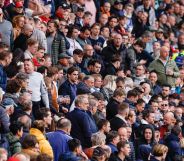 A crowd of football fans.