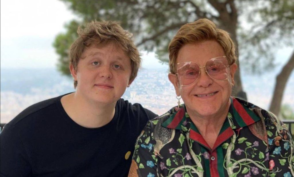 Lewis Capaldi meets Elton John at his home.