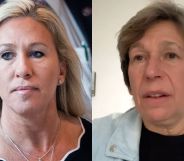 A split image of Marjorie Taylor Greene and Randi Weingarten.