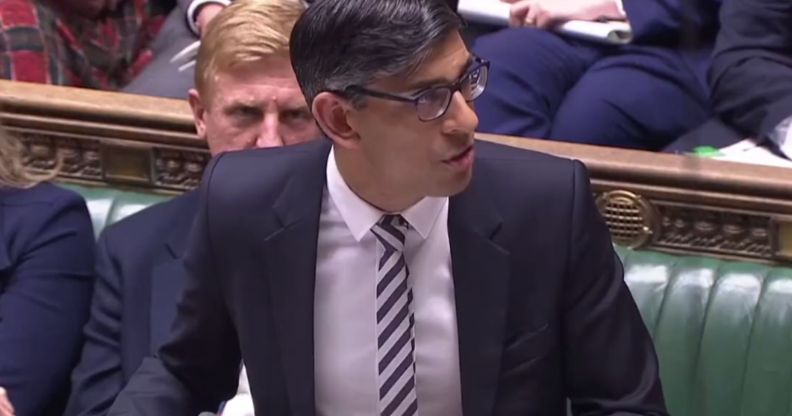 Rishi Sunak during a session of prime minister questions