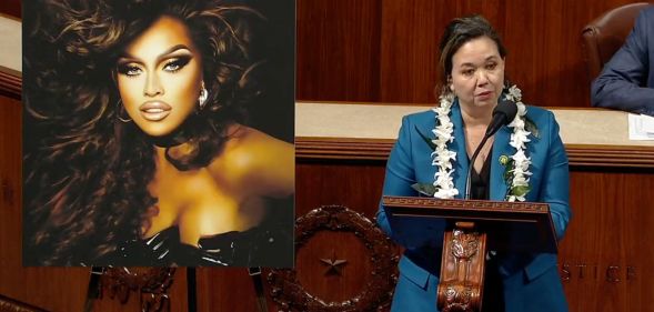 Politician Jill Tokuda gives Sasha Colby a shoutout in the US House of Representatives.