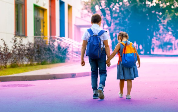 trans kids walking to school