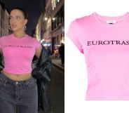 Mae Muller has worn an instantly iconic 'Eurotrash' t-shirt.